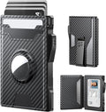 typecase AirTag Wallet for Men: Compatible with Apple AirTag (1st & 2nd Generation), RFID Blocking, Genuine Leather, Slim & Minimalist Design,13 Cards Capacitiy | ID Window | Money Clip (Carbon Fiber) by typecase