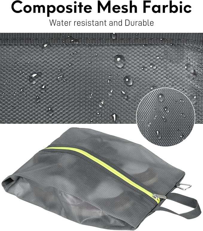 2 Pack Shoe Bags for Travel, Sneaker Bags, Waterproof Travel Shoe Bags with Zipper for Packing, Golf Shoe Dust Bags for Man and Women, Medium, Grey - Image 3