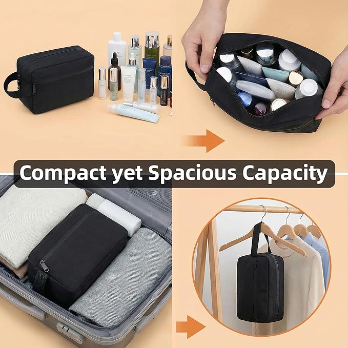 DSYSC Travel Toiletry Bag for Women & Men, Small Makeup Bag | Water-Resistant Cosmetic Bag, Cosmetic Pouch, Traveling Dopp Kit, Travel Essentials Accessories, Red - Image 3
