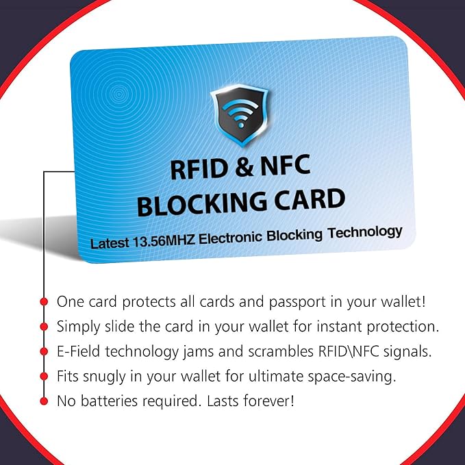 SaiTech IT 5 Pack RFID Blocking Card for Credit Debit ID Card, Sky Blue | Slim Anti-Theft Contactless NFC RFID Blocker Protector, Easily Fit into Wallet and Purse, for Men & Women - Image 8