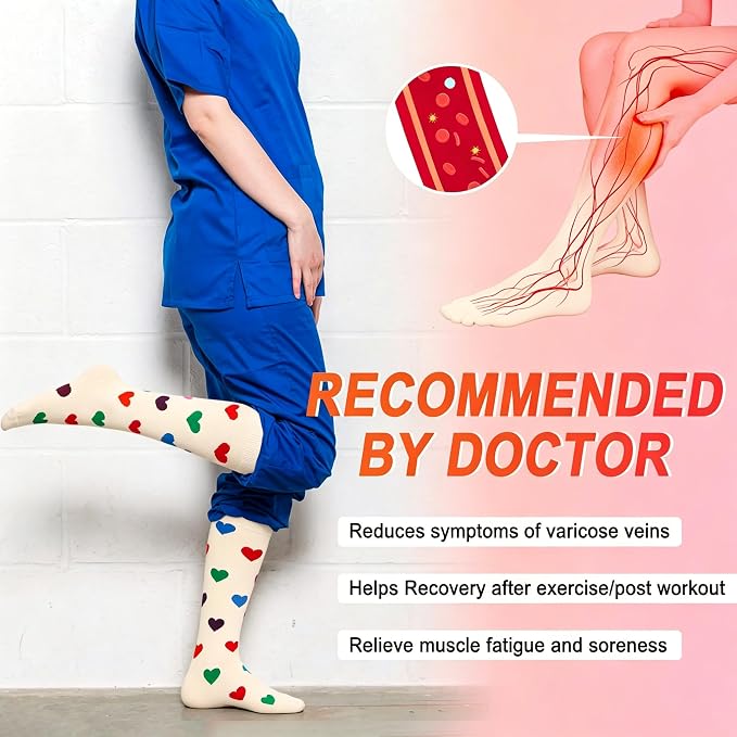 4 Pairs Compression Socks for Women Circulation-Best Support for Nurses,Running,Athletic,Travel - Image 2