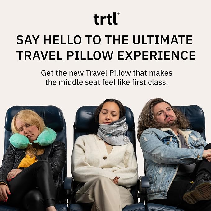 Trtl Pillow Plus - Airplane Neck Pillow for Traveling - Height-Adjustable, Breathable Travel Pillow for Head and Neck Support While on Planes, Cars, and Trains - Machine Washable - Image 3