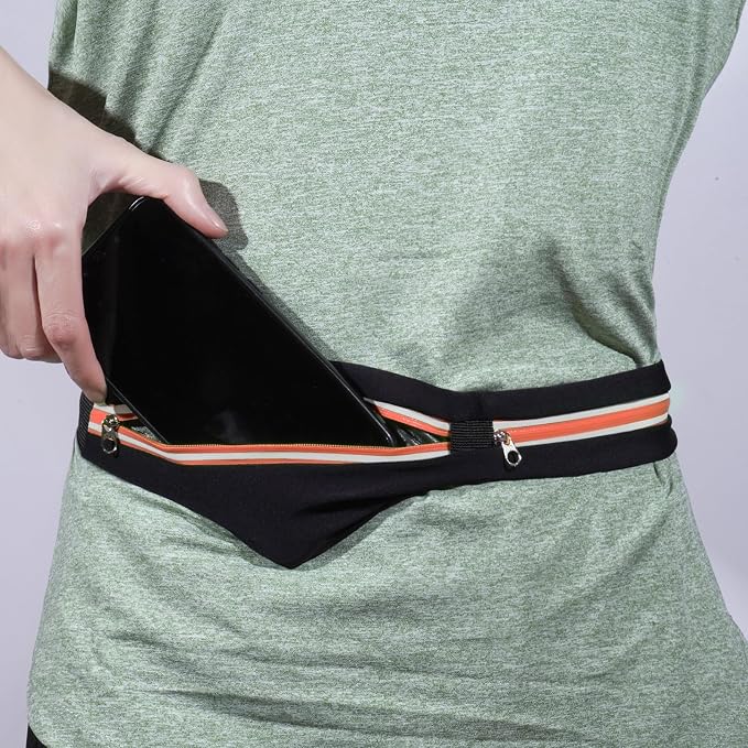 Running Belt Fanny Packs for women and men,Belt Bag for Hiking Cycling Workout,Reflective Fanny Packs for Men Runners Belt Compatible with iPhone13,12 pro,Travelling Money Phone Holder for Running - Image 2