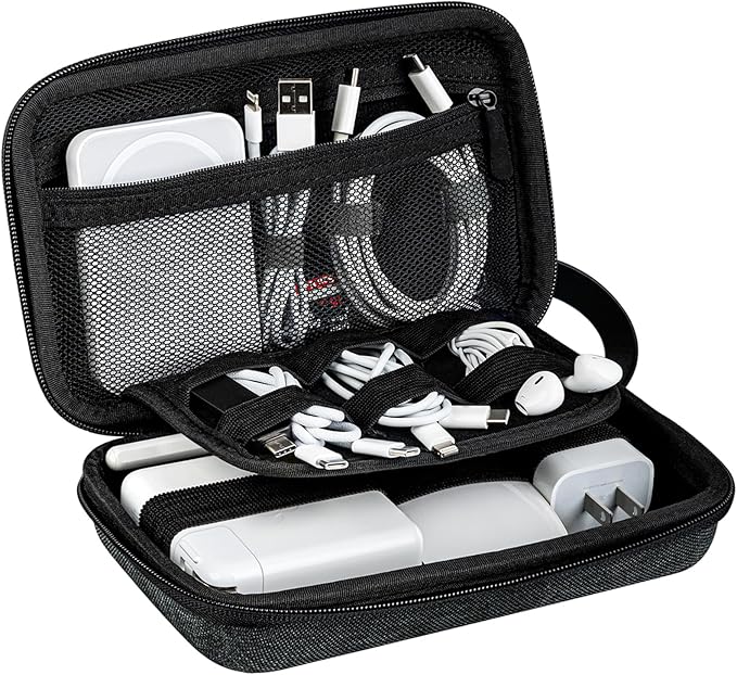 JETech Travel Accessories Organizer Case, Portable Electronic Pouch Gadget Bag for MacBook Power Adapter Chargers, Cables, Power Bank, Mouse, Stylus Pen, Earphone, SD Card, USB Flash Drive by Unknown