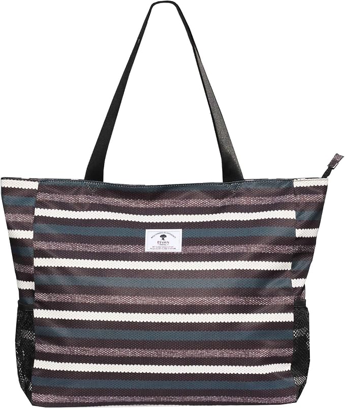 ESVAN LARGE BEACH BAG Water Resistant Lightweight 20 inch Women Oversize Tote Bag for Gym Beach Travel Pool Yoga Nurse - Image 5