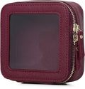 Pinkmik Small Clear Mini Makeup Bag, Burgundy, MINI | Cosmetic Case & Toiletry Bag, Zipper Closure, Purse Organizer, Car Essentials by Pinkmik