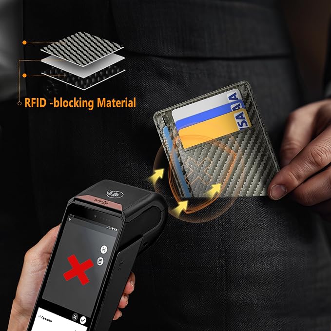 Travelambo Slim Minimalist Wallet for Men, RFID Blocking Credit Card Holder, Front Pocket ID Card Case, Gifts for Men, Husband, Boyfriend, Teenage - Image 5