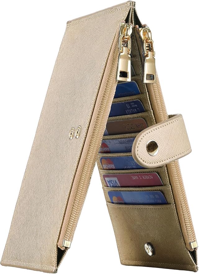 Travelambo RFID Wallet Women Large Size Bifold Multi Card Wallet Case with Zipper Pocke Credit Card Holder for Women by Travelambo