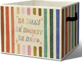 Rustic Inspirational Storage Bins & Boxes with Handles, Toys Books Clothes, Be Silly Honest Kind Colorful Striped Nursery Foldable Basket for Organizing Bedroom Toddler Room Playroom by Unknown