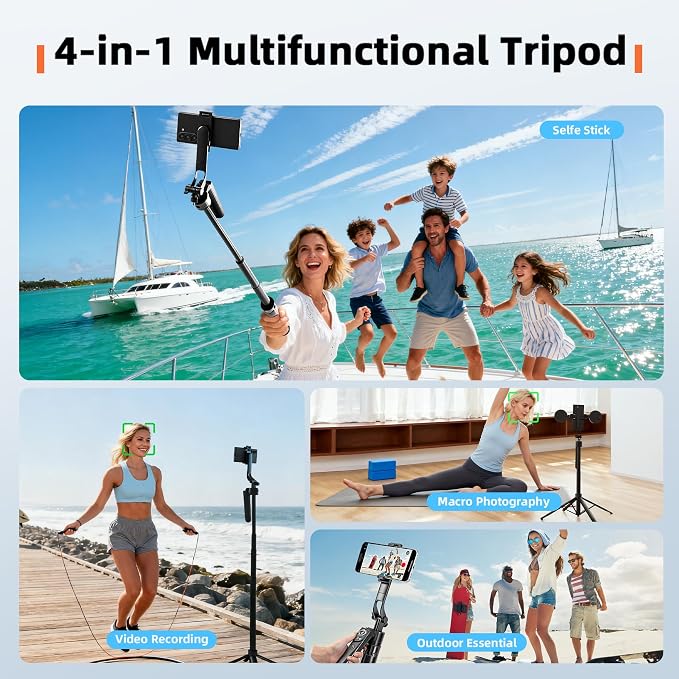 Auto Face Tracking Selfie Stick Tripod for iPhone with Light 360 Rotation that Follows Your Movement 70.9" Camera Tripod Stand with Remote for Content Creator Vlog Live Stream Video Recording - Image 5