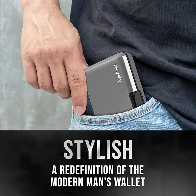 TopMost Aluminum Wallet, Card Case Wallet, Metal RFID Credit Card Holder for Men & Women, 6 Cotton Slots for 10-12 Cards And Bills, Rfd Protective - Image 3