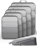 Veken 6/9/11 Set Compression Packing Cubes Garment Bags for Travel Essentials,Compressible Expandable Luggage Organizer Bags for Clothing,Space Saver Bags with Over 1000 pcs of Mesh Holes(Gray) by Veken