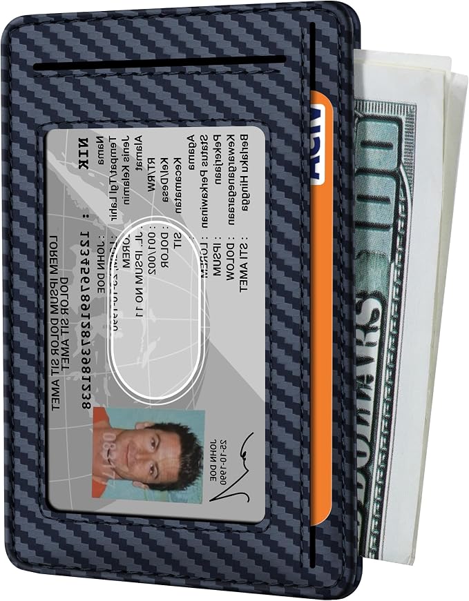 Travelambo Slim Minimalist Wallet for Men, RFID Blocking Credit Card Holder, Front Pocket ID Card Case, Gifts for Men, Husband, Boyfriend, Teenage - Image 2