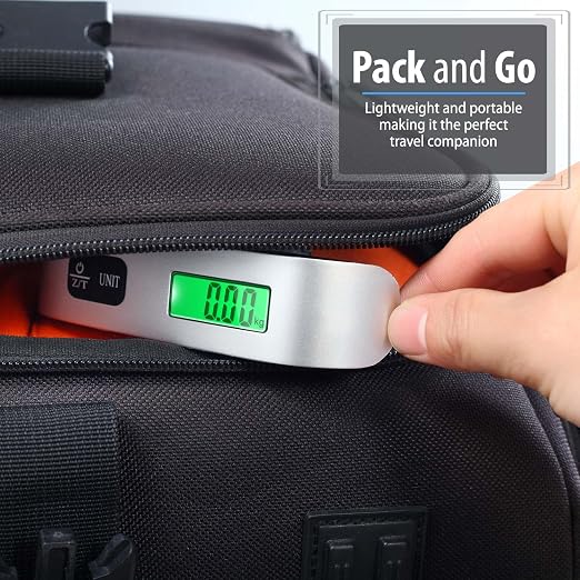 Fosmon Digital Luggage Scale, 110lbs Suitcase Baggage Scale, 2 Pack Silver | LCD Backlight Display, Temperature Sensor, Tare Function, Stainless Steel Durable Design, Hanging Suitcase Weight Scale - Image 5