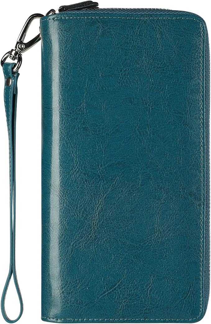 Small Compact Women Wallet RFID Blocking Genuine Leather Bifold Purse with ID Windows by Lavemi