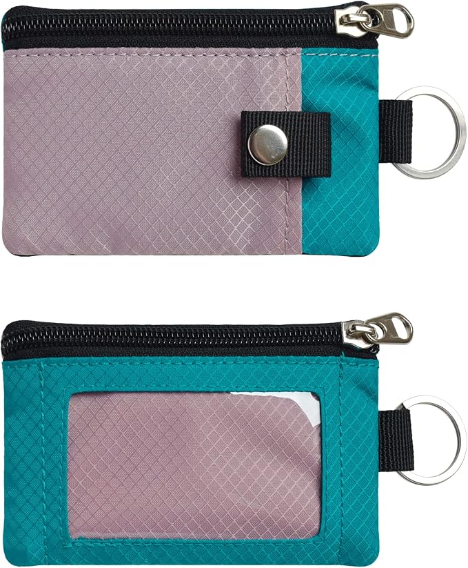 CHENSPRX Minimalist RFID Blocking Small Wallet with ID Window,WaterResistant Zip Id Case Wallet with Lanyard Keychain for Cards,Cash,Travel,Women,Men - Image 3