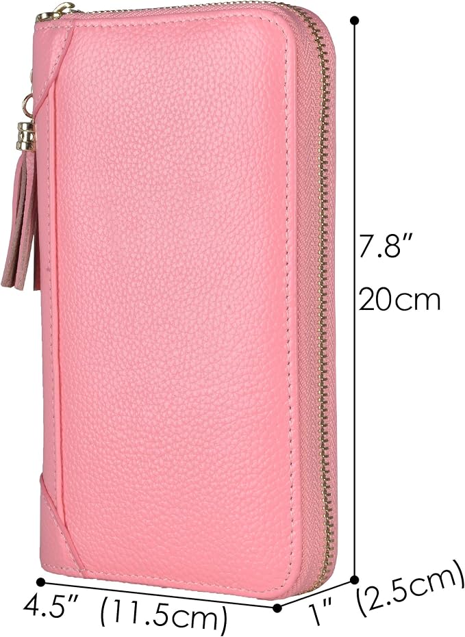 Easyoulife Credit Card Holder Wallet Womens Zipper Leather Case Purse RFID Blocking - Image 5
