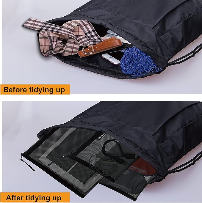 Set of 8 Travel Mesh Makeup Bag, Cosmetic Organizer Pouches with Zipper, Diaper Organizing Pouches, Nylon Toiletries Bag for Women and Men(8pcs, Black) - Image 3