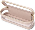 Pinkmik Makeup Brush Case Clear Travel Cosmetic Bag, Pink | Toiletry Bag, With Zipper, Small Purse Organizer, Car Essential Bag for Women by Pinkmik