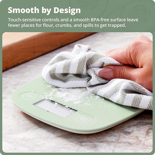 Greater Goods Food Scale, Slim & Compact Build, 1g Precision (Sage Green) | Digital Kitchen Scale for Cooking, Meal Prep & Portion Control, Tare, Auto Shut-Off, g/oz/lb/ml Conversion & Calorie Tracking - Image 6