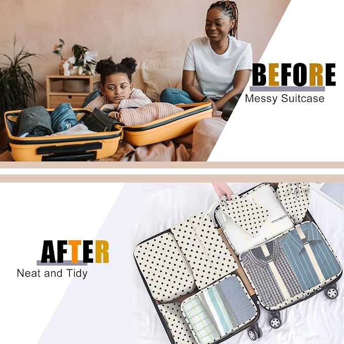 Packing Cubes for Travel - 8 Set Luggage Organizer Bags for Family, Mesh Breathable Packing Cubes for Suitcases Durable Travel Essentials Bags Set - Image 4