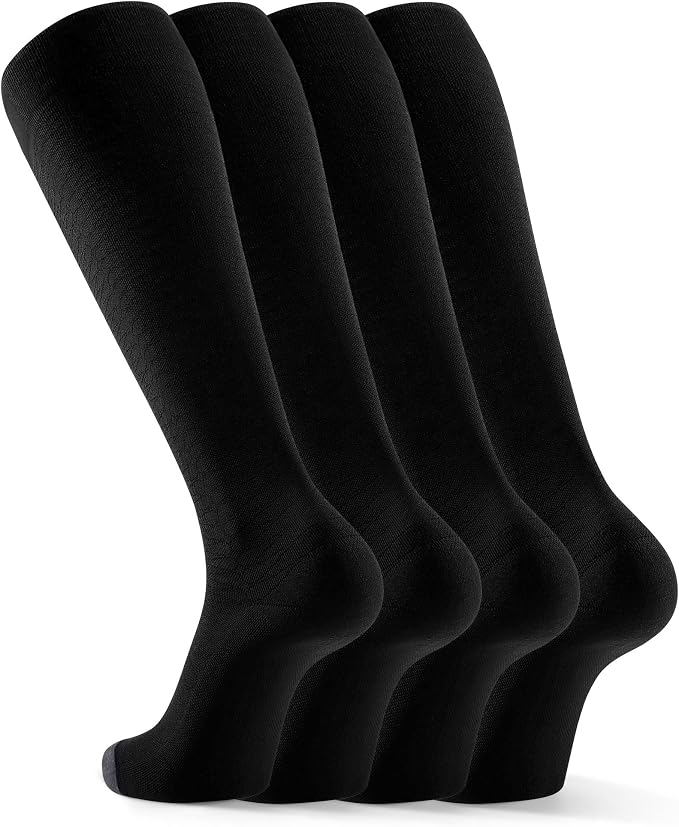 FITRELL 4 Pairs Compression Socks for Women & Men, 15-20mmHg Circulation Support for Athletic Travel Daily Wear by FITRELL