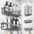 Shower Caddy 5 Pack,Adhesive Shower Organizer for Bathroom Storage&Home Decor&Kitchen,No Drilling,Large Capacity,Rustproof Stainless Steel Bathroom Organizer,Shower Shelves for Inside Shower-Larger by EUDELE