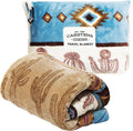 Carstens, Inc. Travel Blanket, Premium Compact 2-in-1 Airplane Blanket/Pillow, Cactus Stripe by Carstens