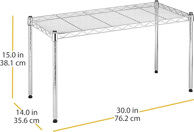 Whitmor Wire Shelving Unit, Metal Storage Shelves, Durable Heavy Duty Shelf, Easy Assembly for Pantry, Kitchen, Garage, Plant, 14" x 30" x 15" - Image 3