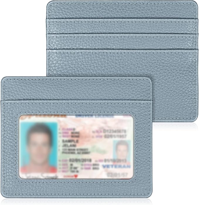 FINTIE Slim Minimalist Front Pocket Wallet RFID Blocking Credit Card Holder | Card Cases with ID Window for Men Women, Ice Blue by Fintie