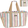 BALEINE Soft 9 Gallon Extra Large Utility Tote, Foldable Reusable Storage Bag (Color Stripe) by BALEINE