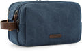 BAGSMART Toiletry Bag for Men, Canvas Travel Toiletry Organizer Dopp Kit Water-resistant Shaving Bag for Toiletries Accessories,Navy Blue-Medium by BAGSMART