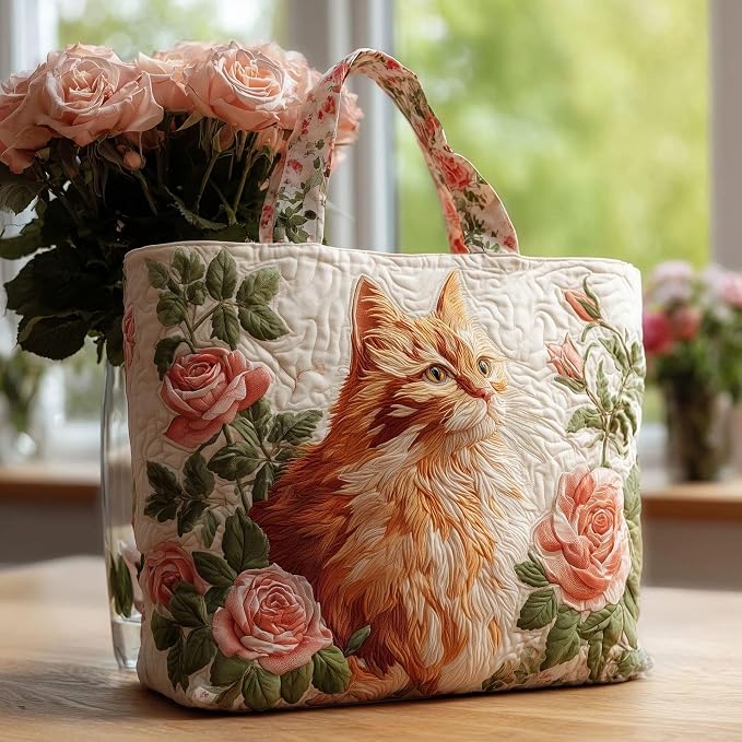 Women's Quilted Tote Bag – Lightweight Large Capacity Foldable for Travel | 20.87" L x 15.75" H - Image 3