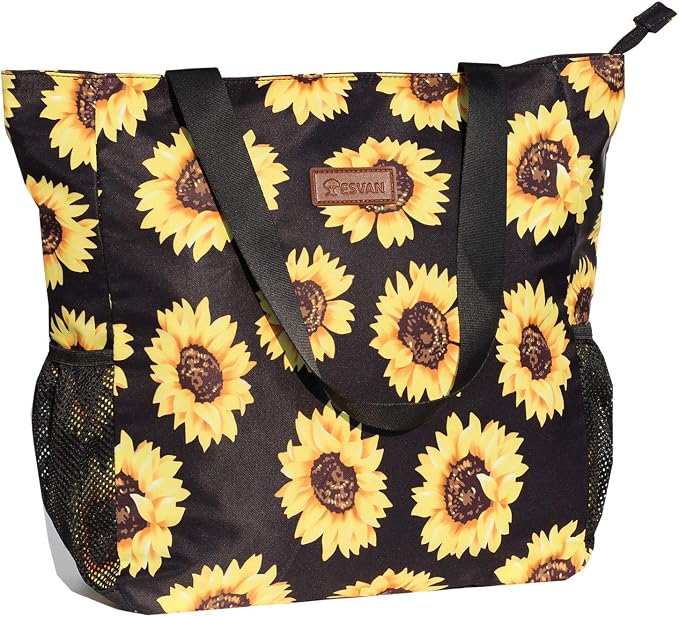 ESVAN Original Floral Water Resistant Large Tote Bag Shoulder Bag for Gym Beach Travel Daily Bags Upgraded - Image 9