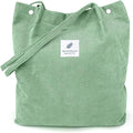 LHMTQVK Corduroy Tote Bags for Women, Large Capacity Tote Purse Reusable Grocery Shoulder Bag with Inner Pockets by LHMTQVK
