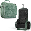 VENTURE 4TH Hanging Travel Toiletry Bag, 17 Compartments - Green Leaves | Hangs on rails, hooks or doors; stands upright too. Removable TSA pouch. Water-resistant 900D Nylon, reinforced stitching. by VENTURE4TH