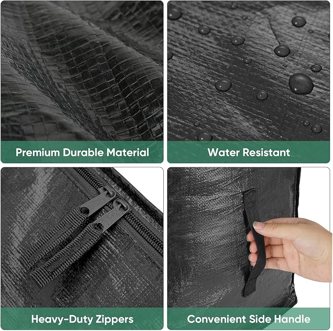 BALEINE 4-Pack Oversized Moving Bags with Reinforced Handles, Heavy-Duty Storage Tote for Clothes, Moving Supplies (Black, 4-Pack) - Image 7