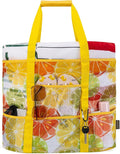 KABAQOO Mesh Beach Bag, Extra Large Beach Bags with 9 Pockets & Zipper Waterproof Lightweight Beach Tote for Beach/Pool Trip by KABAQOO
