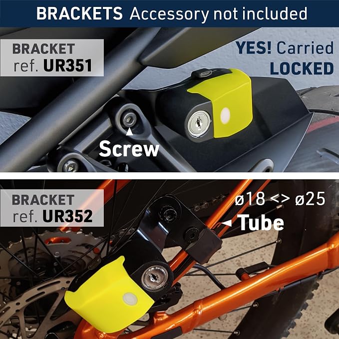 URBAN UR6 Hi-Tech Motorcycle Disc Lock with Smart Alarm | Best Value | 120dB, LED, Warning, A+ Sensitivity, Truly Waterproof, Long-Life CR2 Battery, Carried Locked, Bike Anti Theft Wheel Brake Locks - Image 9