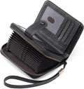 GAEKEAO Leather Credit Card Holder Wallet for Women RFID Blocking Large Capacity Bifold Zipper Card Case Organizer with Wristlet 32 Slots by GAEKEAO