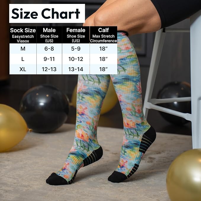 Viasox Compression Socks for Women and Men, Knee High Socks 12-15 mmhg Circulation Support for Flight, Travel, Daily - Image 5