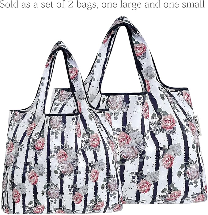 allydrew Large Foldable Tote Nylon Reusable Grocery Bags - Image 3