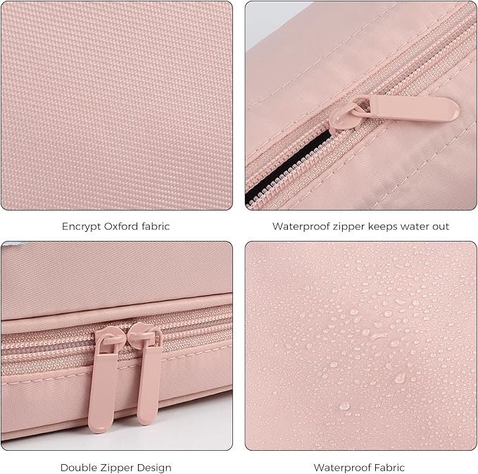 Travel Toiletry Bag Water-resistant with Hanging Hook for Womens Large Packing with Waterproof Wet/Dry Compartment Travel Shower Bags Travel Toiletry Organizer Dopp Kit Shaving Bag - Image 4