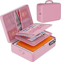 DocSafe 5200°F Fireproof Document Organizer Box with Lock, Pink (Soft) | Heat Insulated 8 Layers File Protection Bag,Water-Resistant Zipper,Portable Home Office Travel Safe Storage for Files,Laptop by DocSafe