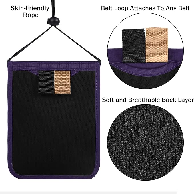 Travel Pouch Neck Wallet Family Passport Holder Organizer Case with RFID Blocking | Family Passport Holder - Image 5
