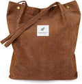 LHMTQVK Corduroy Tote Bags for Women, Large Capacity Tote Purse Reusable Grocery Shoulder Bag with Inner Pockets by LHMTQVK