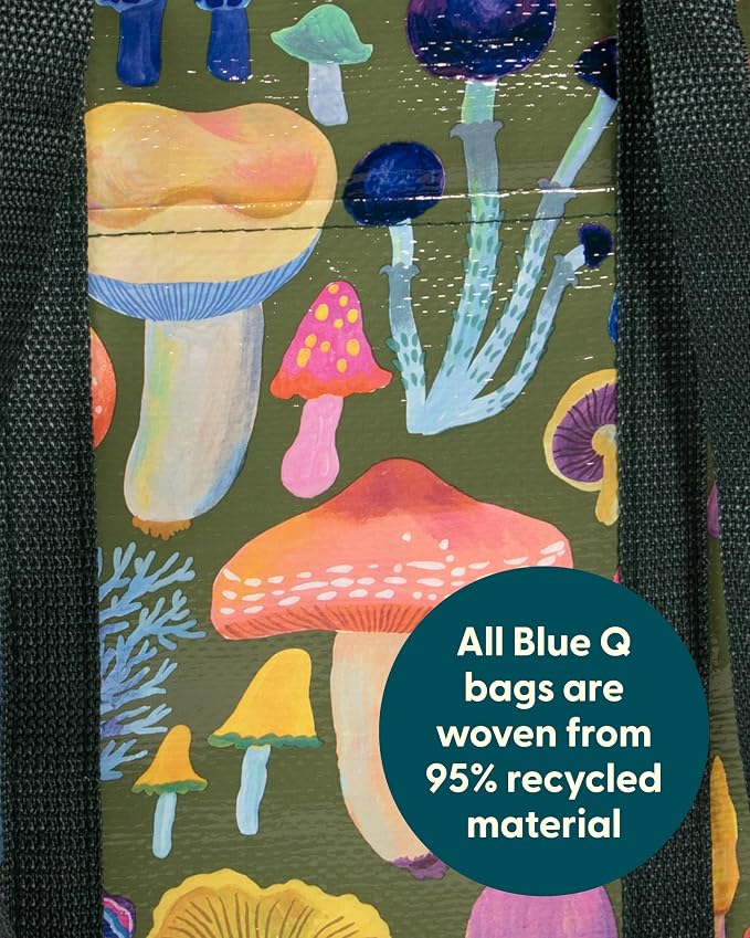 Blue Q Reusable Shoulder Tote Bag – Carry Everywhere Bag with a Hefty Zipper, Durable, Fun Design, 95% Recycled Material - Image 3
