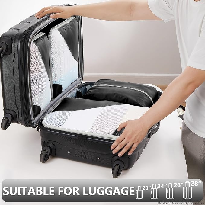 OlarHike 8 Set Packing Cubes for Travel,Gifts for Women Mom,Anti-Tearing Suitcase Organizer,with Over 1000 pcs Mesh Holes,Vacation Essentials & Accessories for Cruise Ship - Image 6