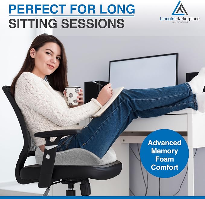 Extra-Dense Memory Foam Seat Cushion – Ergonomic Design for Pain Relief, Posture Support & Pressure Reduction – Experience All-Day Comfort by Lincoln Marketplace - Image 9