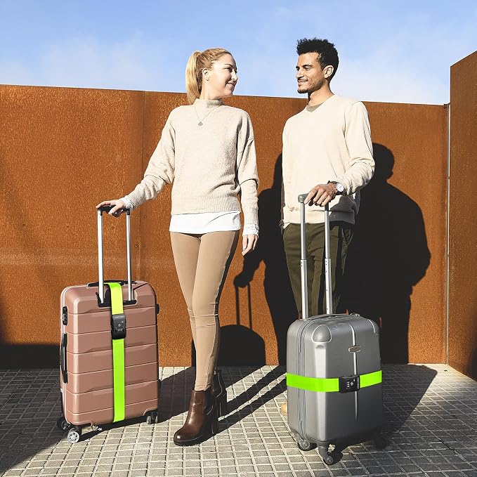 Travel Inspira 2 Pack Luggage Straps for Suitcases with TSA Lock | 2-Pack Set; TSA-Approved Lock with Tag; High Visibility Green; Adjustable 103-200cm; Heavy-Duty Nylon; 20-28 Inch Suitcases - Image 8